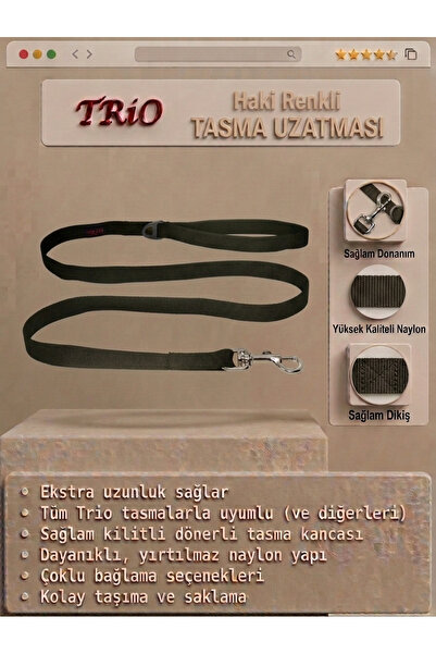 Trio - Tasma Uzatması Gezdirme Kayışı Uzatma Kedi ve Köpek Tasmaları İçin Uza...