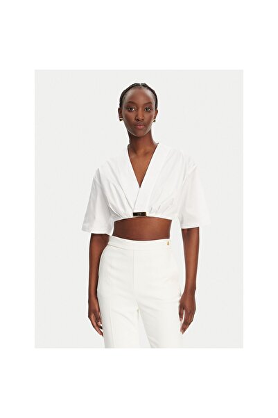 Elisabetta Franchi Bluză de damă CA12452E2 Albă