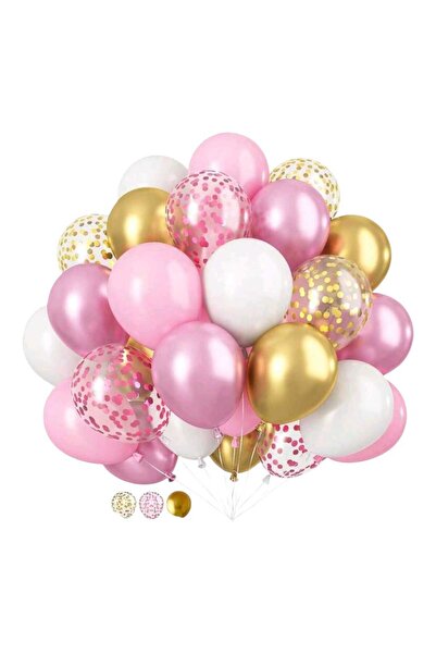OEM Set 20 de baloane elegante, roz si auriu, ideale pentru aniversari