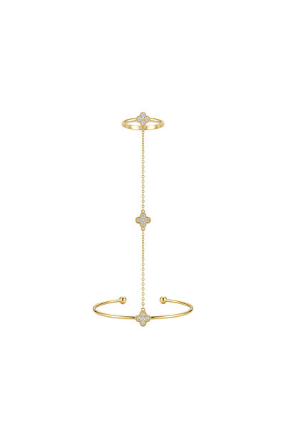 Charmist Steel Clover Detailed Clamp Şahmeran Gold