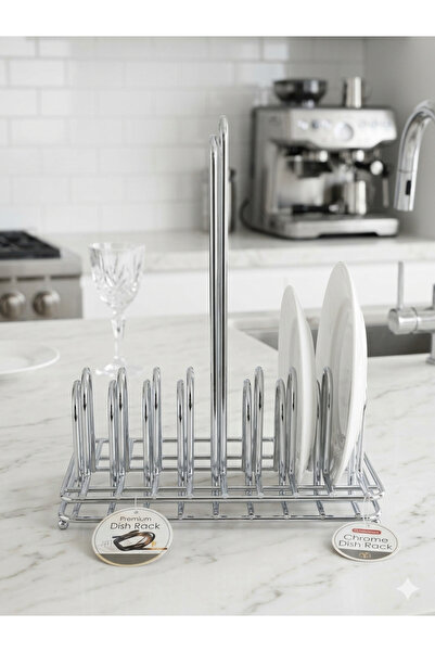 Prime Cart Collections 2 Pieces Premium Metal Dish Rack Organizer – Multi-Pur...