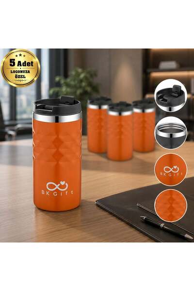 Bk Gift 5 Pieces of 5340 Steel Mugs with Special Logo for Your Company, 300 m...