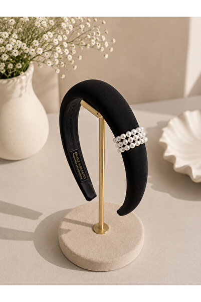 Grace Beauties İnci Şerit Detaylı Saten Taç