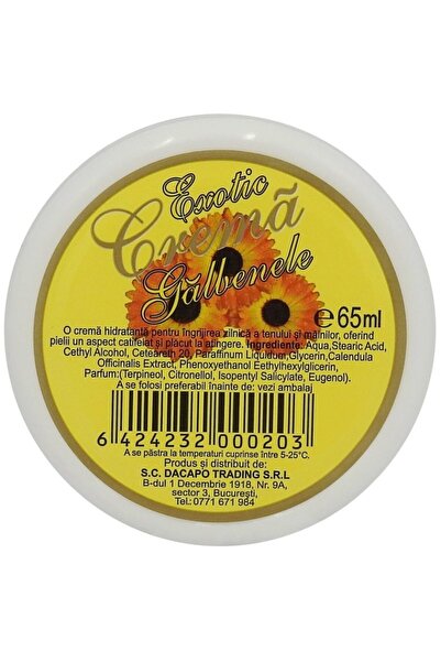 Exotic Cremă 65 ml, Hidratantă pentru Față și Mâini Galbenele