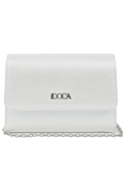 DOCA Γυναικεία βραδινή τσάντα clutch 23180 λευκή