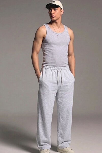 comstar Men's Elastic Waist Loose Leg A.Gray Sweatpants