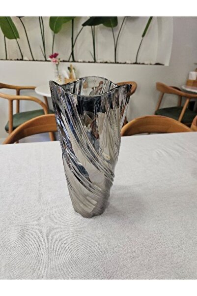 MİMSEGÜN DEKOR Smoked Mirror Glass Decorative Vase