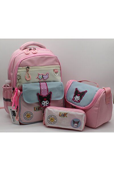ÇantaExpress 495 Waterproof Fabric Girls' Primary School Bag 3-Piece Set Scho...