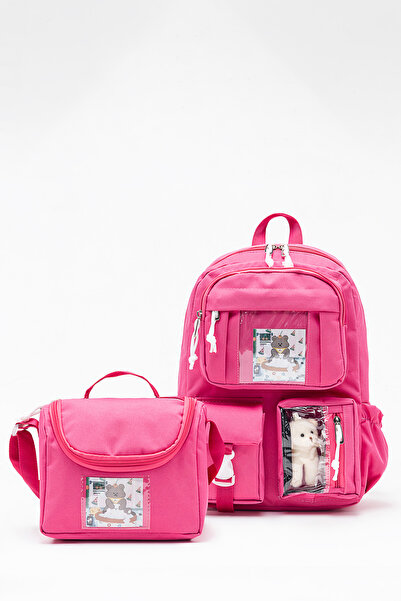 WANDER BAG Kawaii Teddy Bear Design 2-Piece School Bag Set - Backpack and Lun...