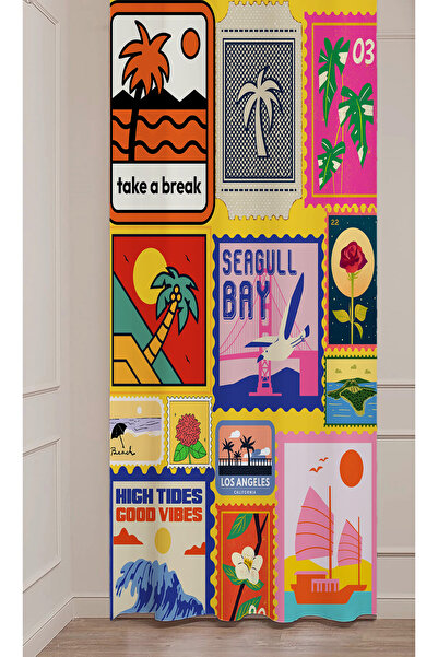 GREENDECOR Yaz Plaj Flamingo Palmiye Limon Karpuz Güneş Meyve Hello Summer De...