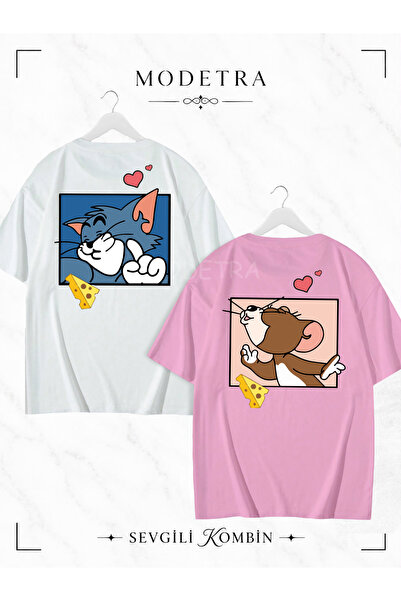 Modetra Women Men Unisex Tom and Jerry Square Back Printed Lover Couple Combi...