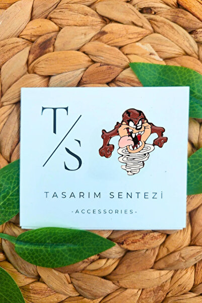 Tasarım Sentezi Rozet Metal Broş Tazmanya Canavari Looney Tunes Tasmanya Şeyt...