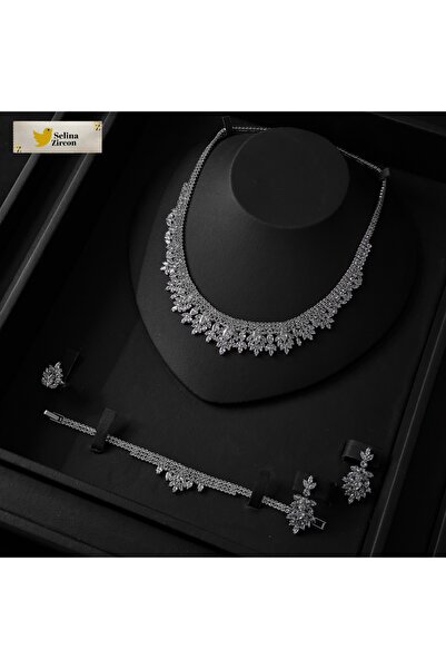 jewelrystore طقم اكسسوارات زركون مع العلبه