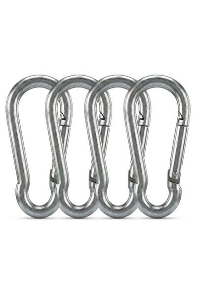 Duravel 4Pcs 5.3 Inches Galvanized Steel Carabiner Clips, Silver, Spring Snap...