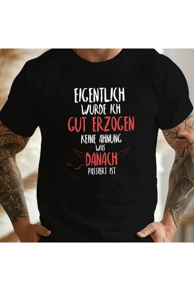 212Wear تي شيرت رجالي فضفاض بتصميم ألماني ممتع، مقاسات كبيرة