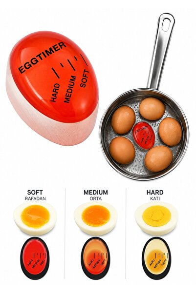 SARINCI Egg Timer Yumurta Zamanlayıcı Isıya Duyarlı Haşlama Pişirme Süresi Gö...