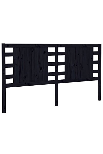 vidaxl Tăblie de pat, negru, 146x4x100 cm, lemn masiv de pin