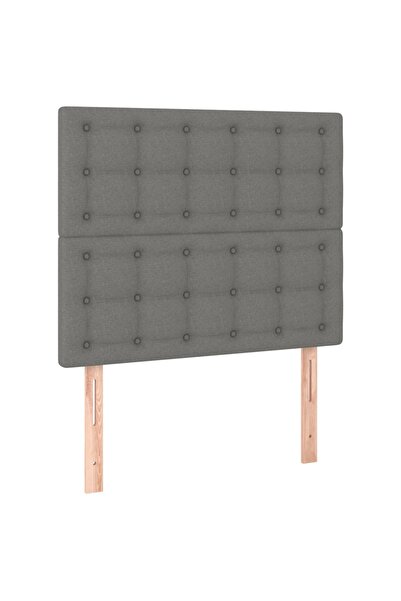 vidaxl Tăblie de pat gri închis 80x5x118/128 cm, material textil