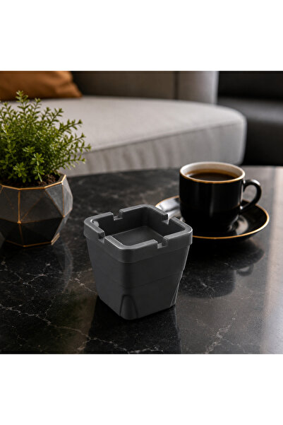 kitchen soft 2'li Siyah Kare Kokusuz Küllük Oto Küllük Söndürmeden At İçine S...