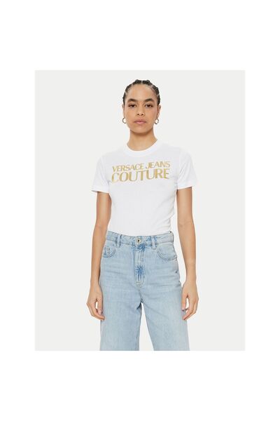 VERSACE JEANS COUTURE Tricou de damă 78HAHT01 CJ00T Alb