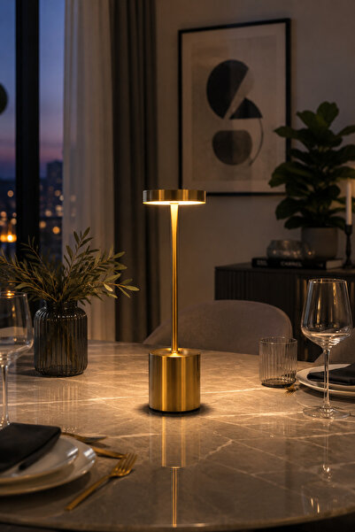 Vien Home Şarjlı Dokunmatik LED Masa Lambası – 3 Renk Modlu, Kablosuz, Modern...