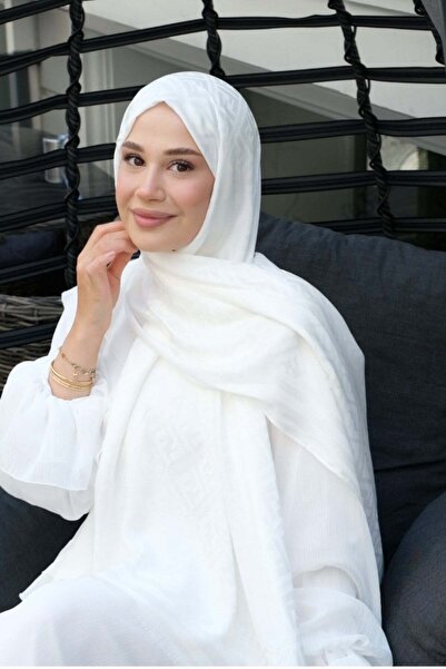diorel F Pattern Premium Shawl-White