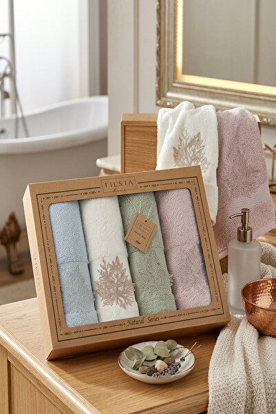 Fiesta Kort Embroidered 50X90 Towel 4 Pieces Boxed