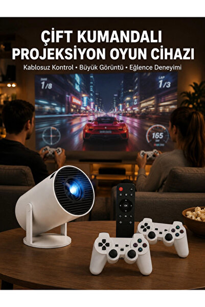 shopwave Kablosuz Mini Projeksiyon Cihazı Oyun ve Film İçin Taşınabilir Ev Si...