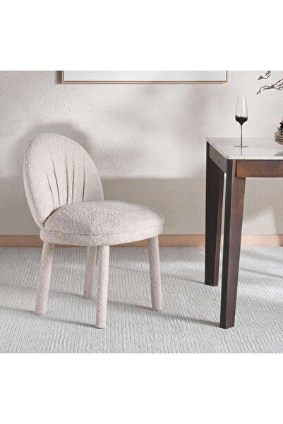 PAN HOME BENZO DINING CHAIR UPHOLSTERED - BEIGE