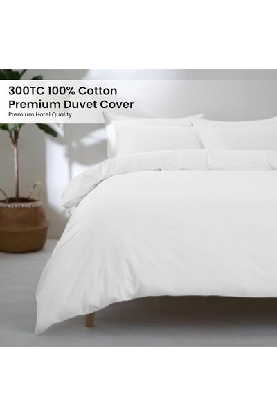 Sleepwell Sleep Well 300TC 100% Cotton White Duvet Cover 200x220+25cm