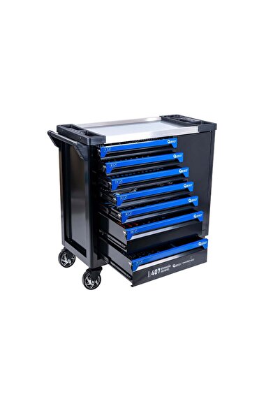 GEKO Dulap de scule pentru atelier, 7 sertare, 407 piese, G10835