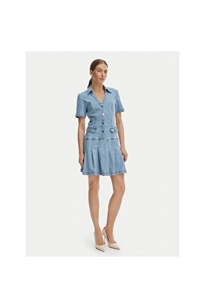 Morgan Rochie din denim pentru femei 251-RTALA Albastru
