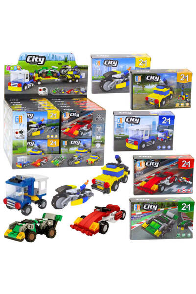 LEAN Set creativ 2-în-1 cu vehicule, 13 x 8.5 x 4 cm, 24566