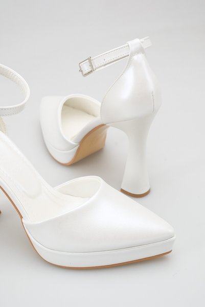 UBEYD AYAKKABI Women's Platform High Heeled Evening Dress Bridal Shoes with Back Buckle