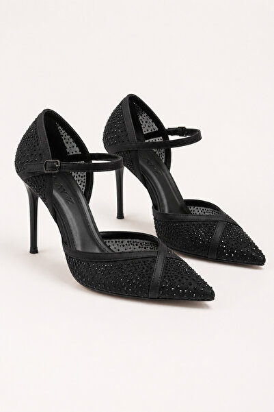 Women Lay-z Women's Black Stone Pointed Toe Evening Shoes Comfortable Full Fit