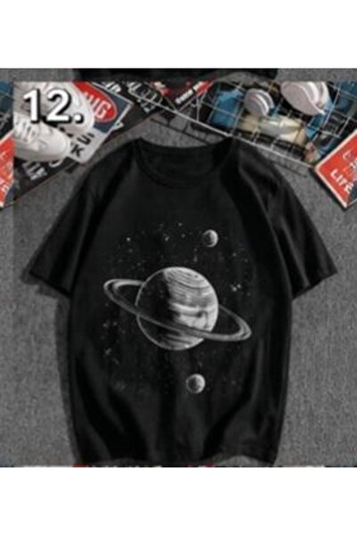 bellanova Unisex πολύχρωμο μπλουζάκι με στάμπα Oversize Streetwear Άνετη εφαρ...