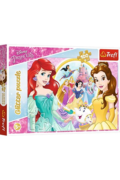 LEAN Puzzle Trefl cu sclipici: Bella și Ariel, 100 piese, 26497