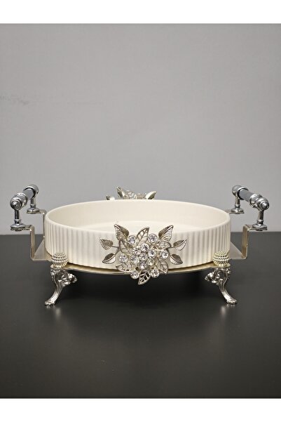 PARILTI HOME COLLECTİON Oven Dish Bowl Luxury Serving Plate Bowl Gold Silver ...