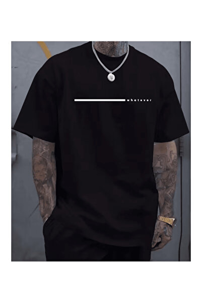 Generic Brand Modern Line Design "Whatever" Oversize T-Shirt