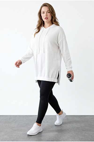 Stil Diva Corded Fabric Fabric Hooded Sweatshirt