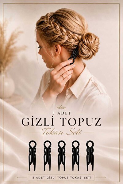 invictus design Kadın Siyah Gizli Topuz Tokası Saç Düzenleyici Saç U Pin Firk...