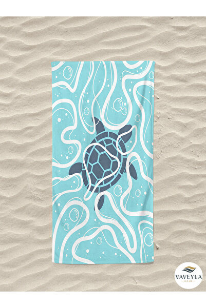 Generic Brand Turtle Sea Coast Patterned Cotton Digital Printed Beach Sea Towel