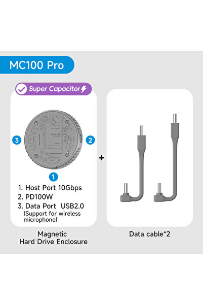 Choice1 MC100 Pro Hagibis Magnetic M.2 2230 NVMe SSD Enclosure Magsafe SSD Ca...