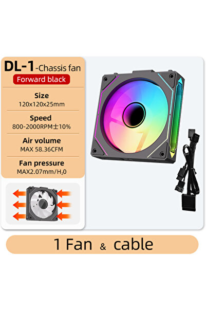 Choice9 A-RGB As Show Forward Black 1Fan Coolcirc DL-1 120mm PC Case Fan 800-...