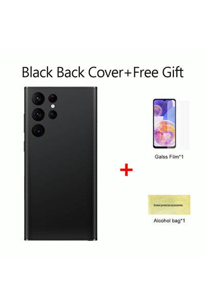 Choice1 غطاء خلفي لبطارية S22Ultra باللون الأسود، لوحة زجاجية ثلاثية الأبعاد،...