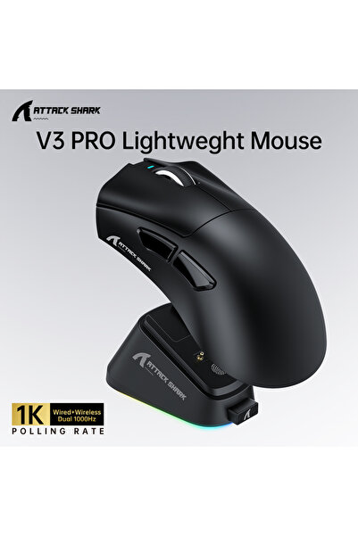 choice2 V3pro Black Attack Shark V3 PRO Wireless Gaming Mouse, Tri-Mode 2.4G/...