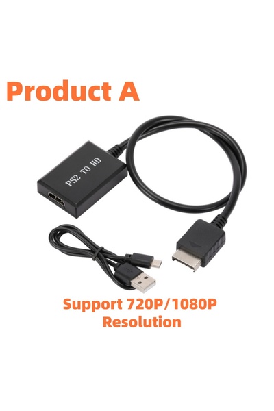 Choice1 PS2 to HDMI 1080P PS2 to HDMI Adapter Audio Video Converter with 3.5m...