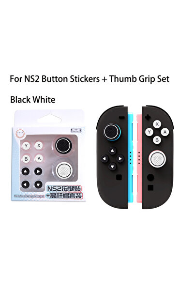 Choice3 Black White Cute Circle D-Pad AKSW-329 Silicone Thumb Grips Set for S...