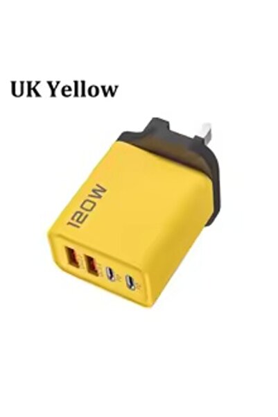 Choice8 شاحن USB من النوع C سريع الشحن من Yellow-UK بقوة 120 واط و4 منافذ PD ...