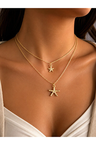 Uno Di Famiglia Double Row Necklace, Starfish Shaped Necklace